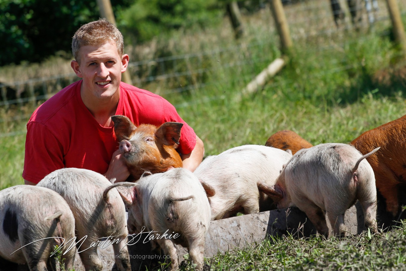 Martin Starkie photographing Simon Mellin on the farm